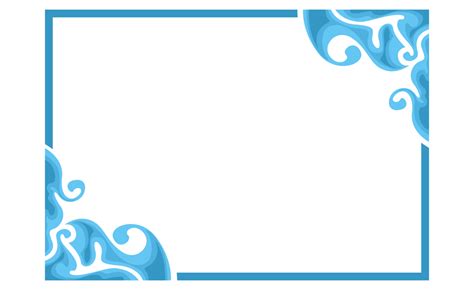 Blue Swirl Water Wave Ornament Border Design 22386349 PNG