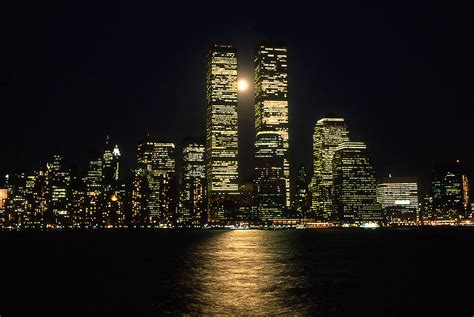 Full Moon Over Twin Towers Photograph by Ron Eckert