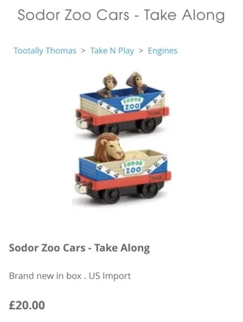 THOMAS & FRIENDS Take n Play Along Sodor Zoo Lion Monkey Cars ...