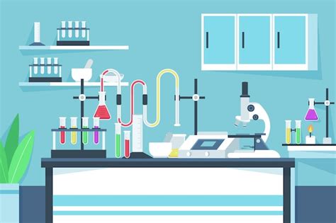 Free Vector | Cartoon laboratory room illustration