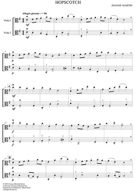 Hopscotch" Sheet Music for Viola and violin ensemble - Sheet Music Now