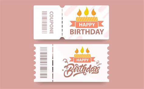 Birthday Coupon Gift Card with Coupon Code 1343588 Vector Art at Vecteezy