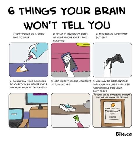 Six Things Your Brain Won't Tell You | Brainy quotes, Tech humor, Brainy