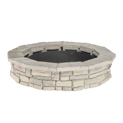 44 in. Random Stone Limestone Fire Pit Kit-RSFPL - The Home Depot