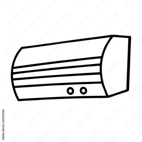 Air conditioner cartoon illustration isolated on white background for children color book Stock ...