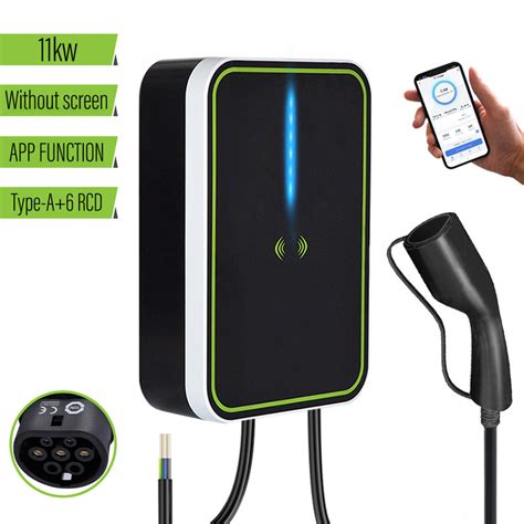 Electric Car Wall Box AC EV Charger 11kw 5m Wire 3phase 380v 16A With APP OEM ODM