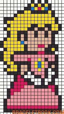 8 bit princess peach pattern - Google Search | Perler bead mario, Perler bead art, Perler bead ...