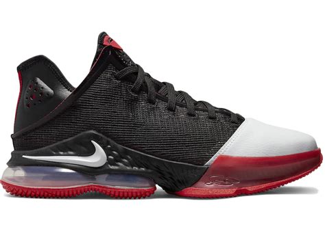 Nike LeBron 19 Low Black White University Red Men's - DH1270-001/DH1271 ...