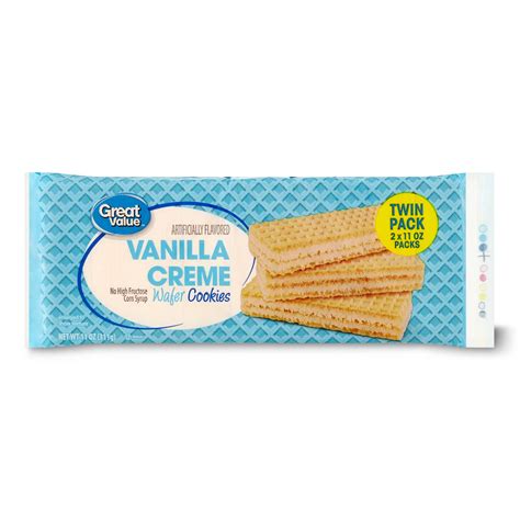 Great Value Vanilla Creme Wafer Cookies Twin Pack, 11 oz, 2 count - Walmart.com