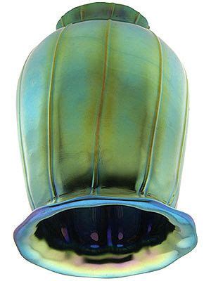 Iridescent Peacock-Blue Art Glass "Squash" Shade with 2 1/4" Fitter | Painting lamp shades, Lamp ...