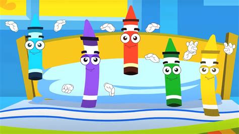 Five Little Crayons | Crayons Color Song | Nursery Rhymes and Baby ...