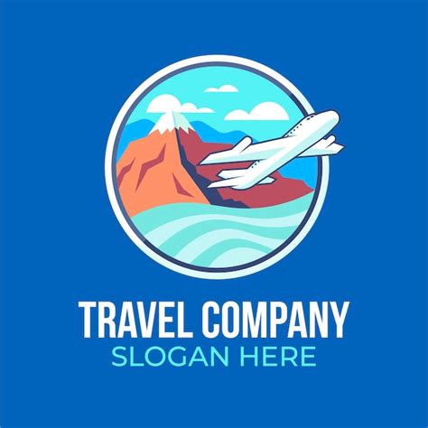 Travel airplane logo text design inspiration. | Premium Vector