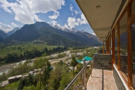 view from hotel balcony best view of manali valley. book with us and get the best deal on manali ...