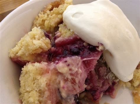 ONE MAN AND HIS HOB: RHUBARB & BLUEBERRY CUSTARD CRUMBLE