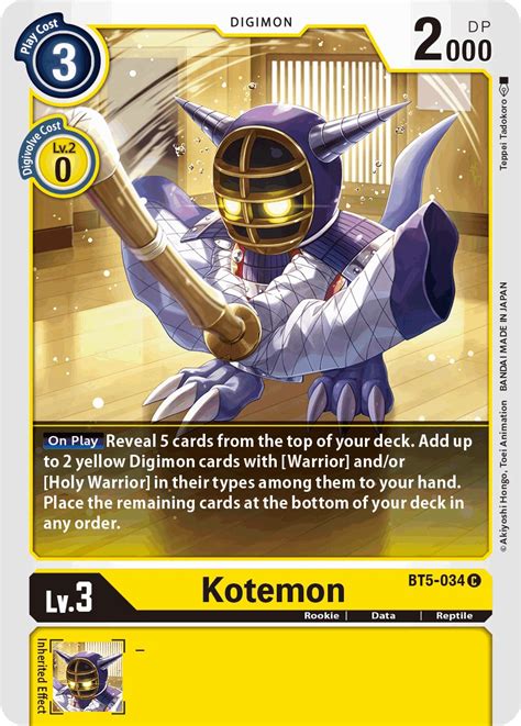 Kotemon - Battle of Omni - Digimon Card Game