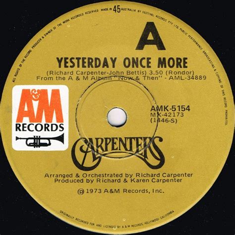 Carpenters - Yesterday Once More (1973, Vinyl) | Discogs