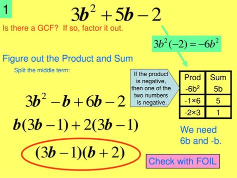 PPT - Factoring Trinomials by Grouping (three terms) PowerPoint Presentation - ID:672041