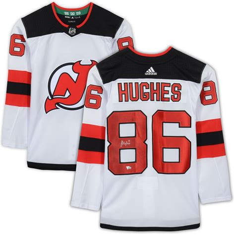 Jack Hughes New Jersey Devils Autographed White Adidas Authentic Jersey