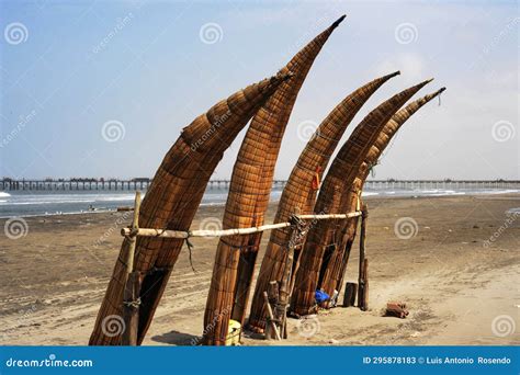 Peru Chiclayo Tropical Beaches with Artisanal Reed Fishing Boats Stock Image - Image of beaches ...