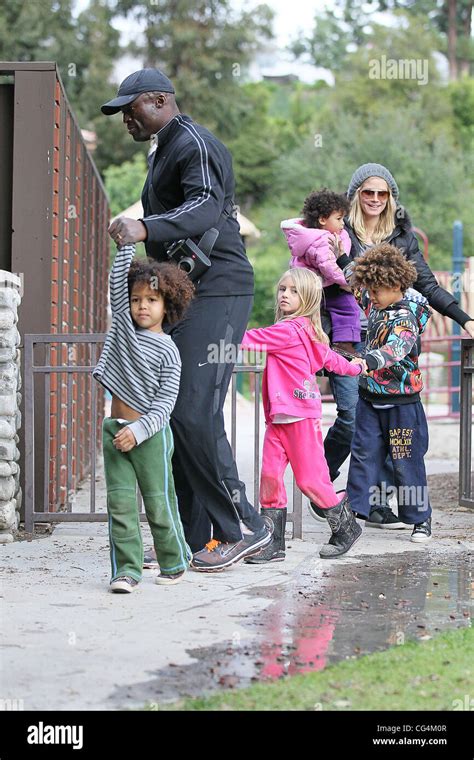 Heidi Klum, her husband Seal and their 4 children Leni, Henry, Johan, and Lou Sulola enjoy ...