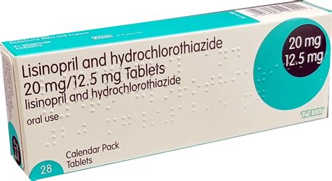 LISINOPRIL & HYDROCHLOROTHIAZIDE TABLETS 20MG/12.5MG 28S (ULM ...