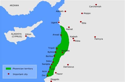 Map of Phoenicia | Phoenician, Phoenicia, History encyclopedia