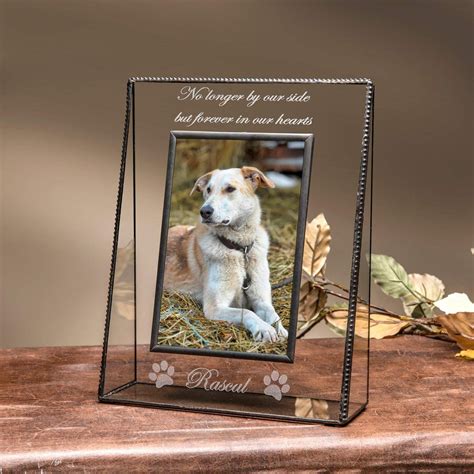 Personalized Pet Memorial Picture Frame for Dog or Cat Engraved Glass Photo Frame | Pet memorial ...