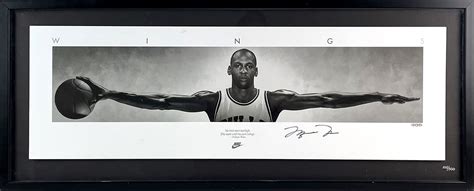 Michael Jordan Autographed 'WINGS' Nike Poster Framed