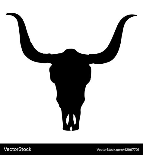 Bull skull silhouette Royalty Free Vector Image