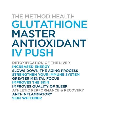 The Method Health Glutathione IV Push | Glutathione, Iv therapy ...