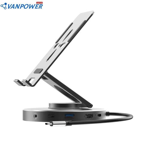 USB C Hub Swivel Stand 4k/60Hz Dongle Docking Station 10Gbps HDMI ...