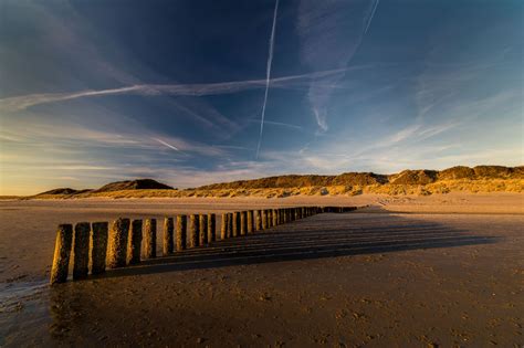 Groins at the beach in Haamstede, Netherlands