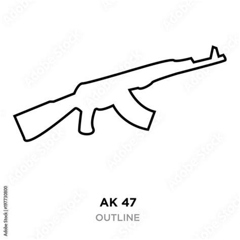 ak47 outline on white background, vector illustration Stock Vector ...