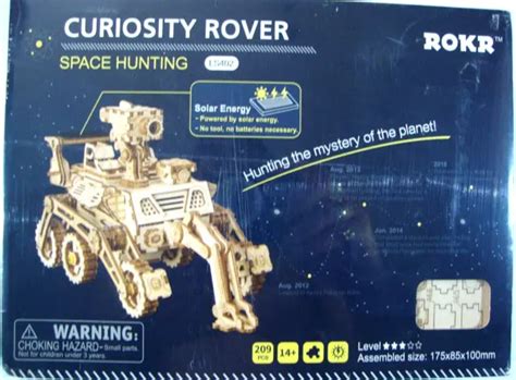 ROKR CURIOSITY ROVER Model Kit Solar Powered LASER CUT WOOD Sealed MARS ...