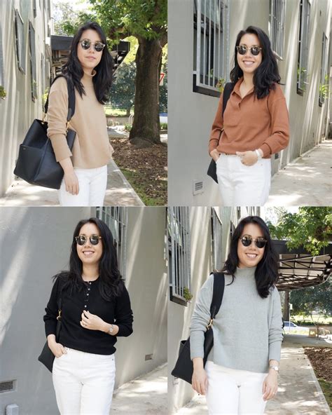 Everlane Cashmere Styles: Outfits w/ all my Everlane Knits - whatveewore