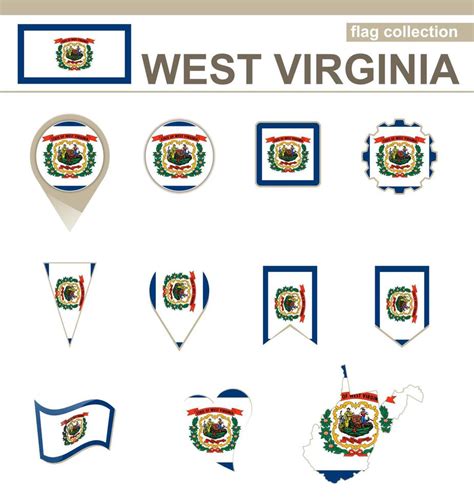 West Virginia Flag Collection 5730127 Vector Art at Vecteezy