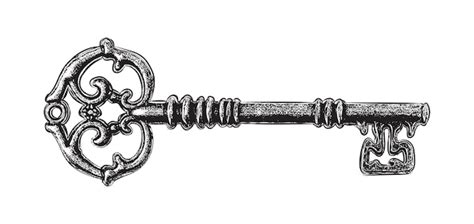 Premium Vector | Hand drawn antique key. Sketch style of vintage key ...