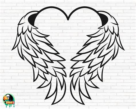 Angel Wings Heart Drawing