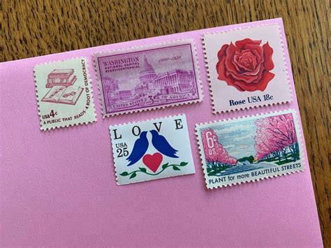 Vintage Sweet LOVE/VALENTINES Mailing Stamps! (bundle of 25, unused, US ...