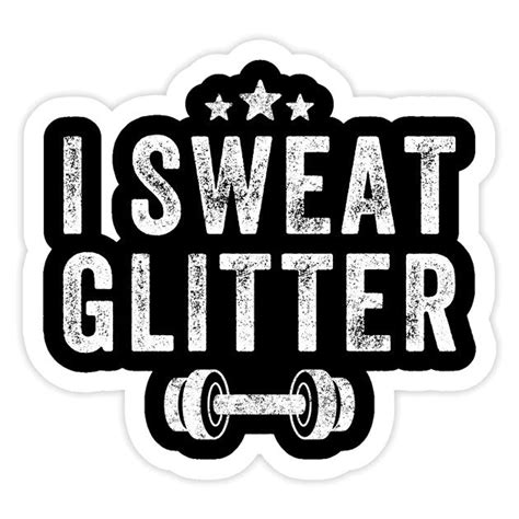 I sweat glitter gym motivational sticker | Etsy