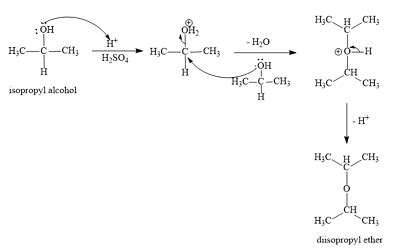 Show all the steps in a mechanism for the formation of diisopropyl ether from a reaction of ...