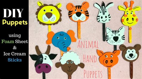 DIY Puppet Stick Making Tutorial using Foam Sheet & Ice Cream Sticks - YouTube