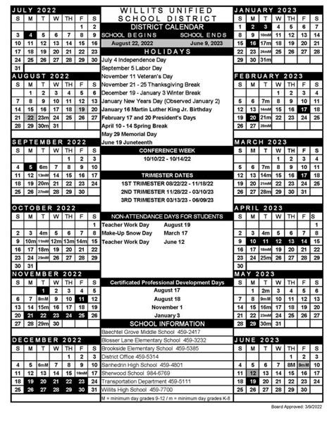 Wusd Calendar - Customize and Print