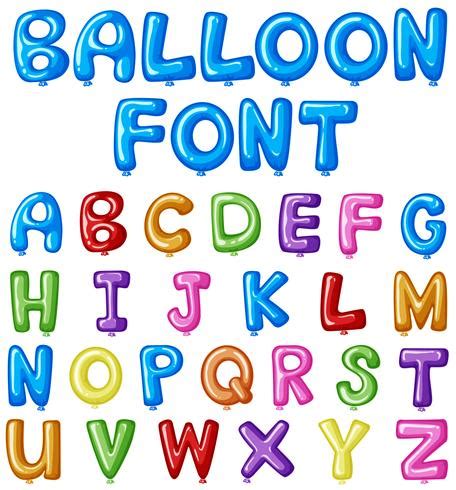 Balloon font design for english alphabets in many colors 373808 Vector Art at Vecteezy