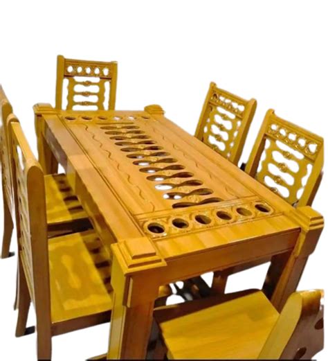 MDF Dining Table/6 Chair Wooden Dining table/ Glass Top Dining Table