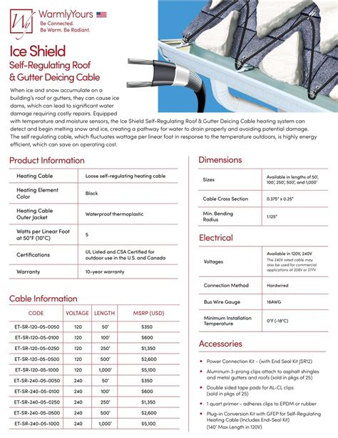 Ice Shield Roof & Gutter Deicing Sell Sheet