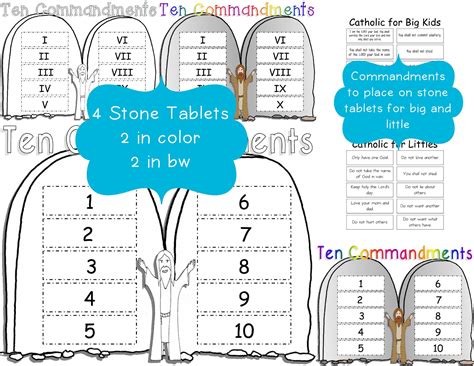 Ten Commandments Cut & Paste Worksheets for Kids - Catholic | Peter’s ...