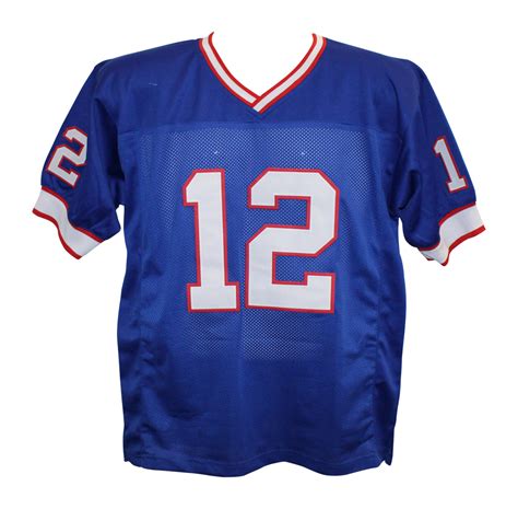 Jim Kelly Autographed/Signed Pro Style Blue XL Jersey BAS 26509 – Denver Autographs