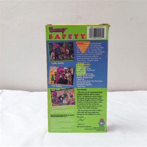 Barney & Friends Safety VHS Vintage Kids Sing Along Songs OOP PBS Kids