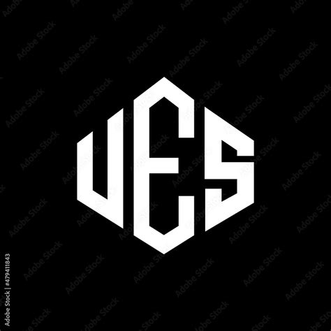 UES letter logo design with polygon shape. UES polygon and cube shape ...